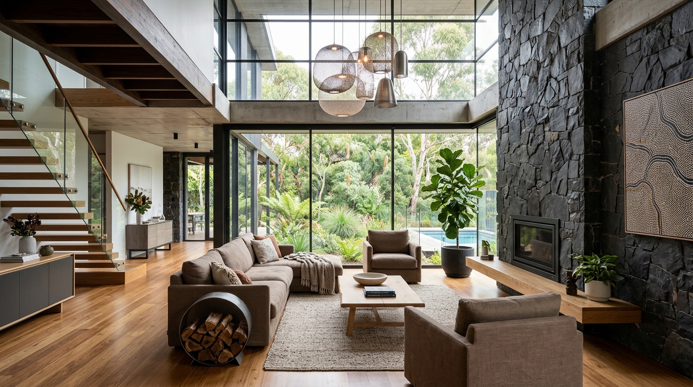 Contemporary Australian Custom Residence Living Room
